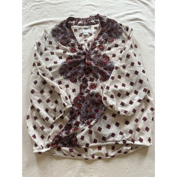 Liz Claiborne Medallion Paisley Blouse | Size M | Boho Vintage - Picture 1 of 5